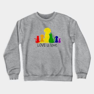 Love is love dog rainbow Crewneck Sweatshirt